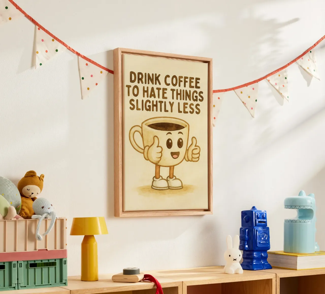 koffie drinken om dingen iets minder te haten canvas met Baklijst van cepeducks
