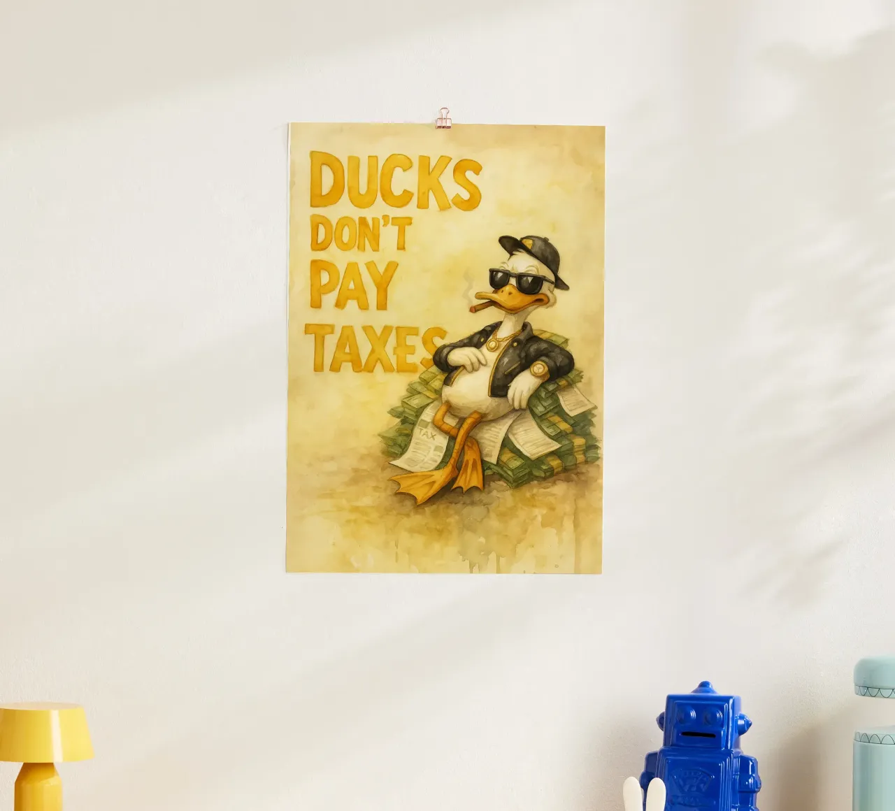 le anatre non pagano le tasse poster da cepeducks