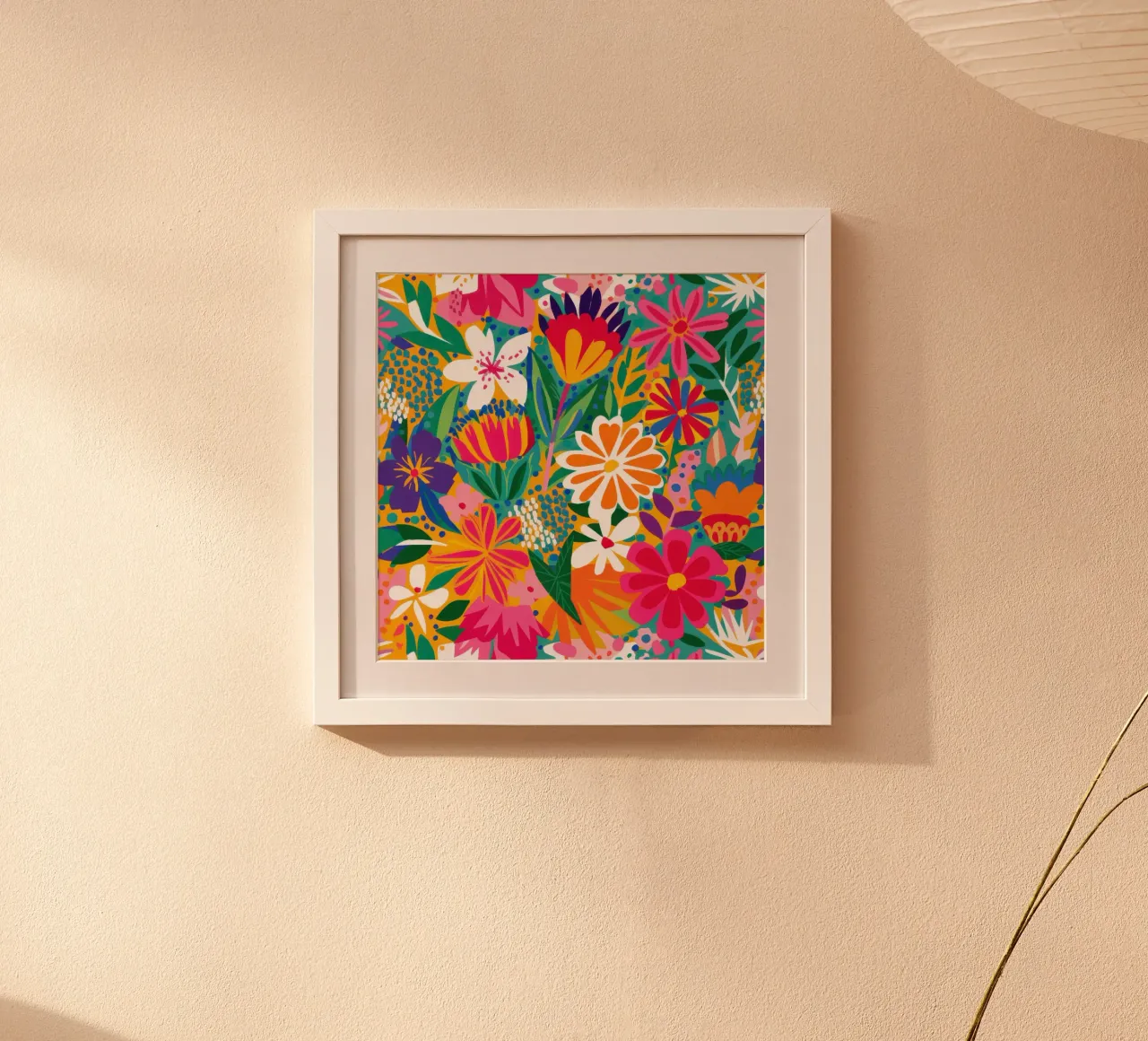 Caleidoscopio di fiori poster con telaio in plastica da Wish Studio