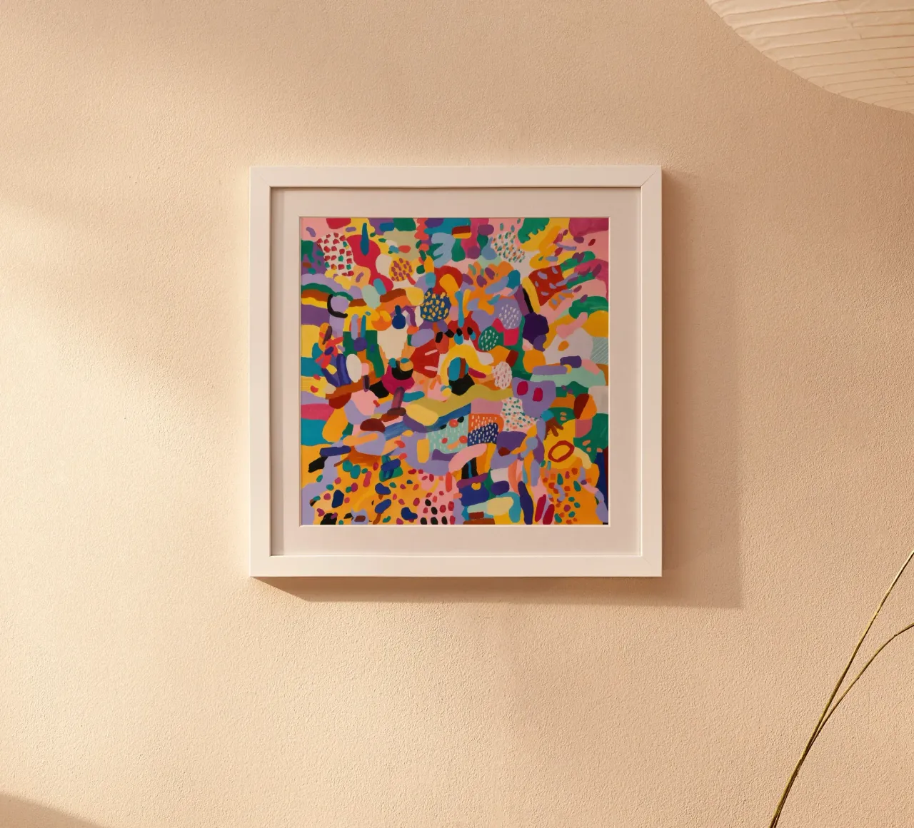 Chromatic Confetti Chaos poster con telaio in plastica da Echo Saber