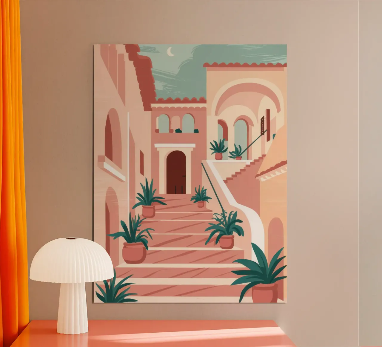 Scala in terracotta Sole poster con telaio in alluminio da Wish Studio