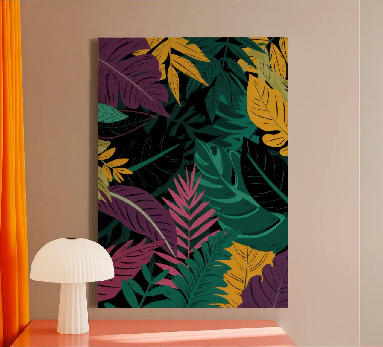 Middernacht juweel jungle canvas met Baklijst van Echo Saber