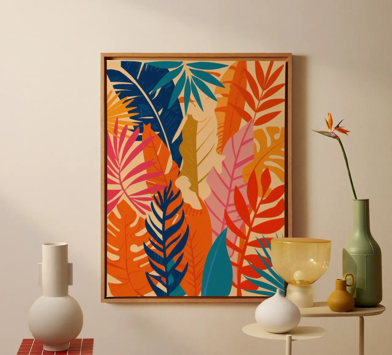 Vurig Junglegroen canvas met Baklijst van Heaven Craft