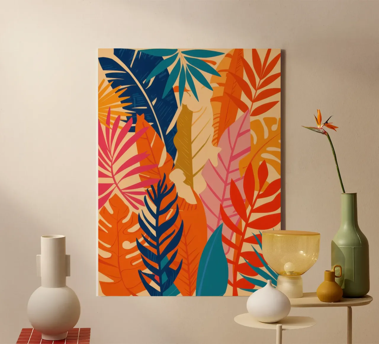 Vurig Junglegroen canvas met Baklijst van Heaven Craft