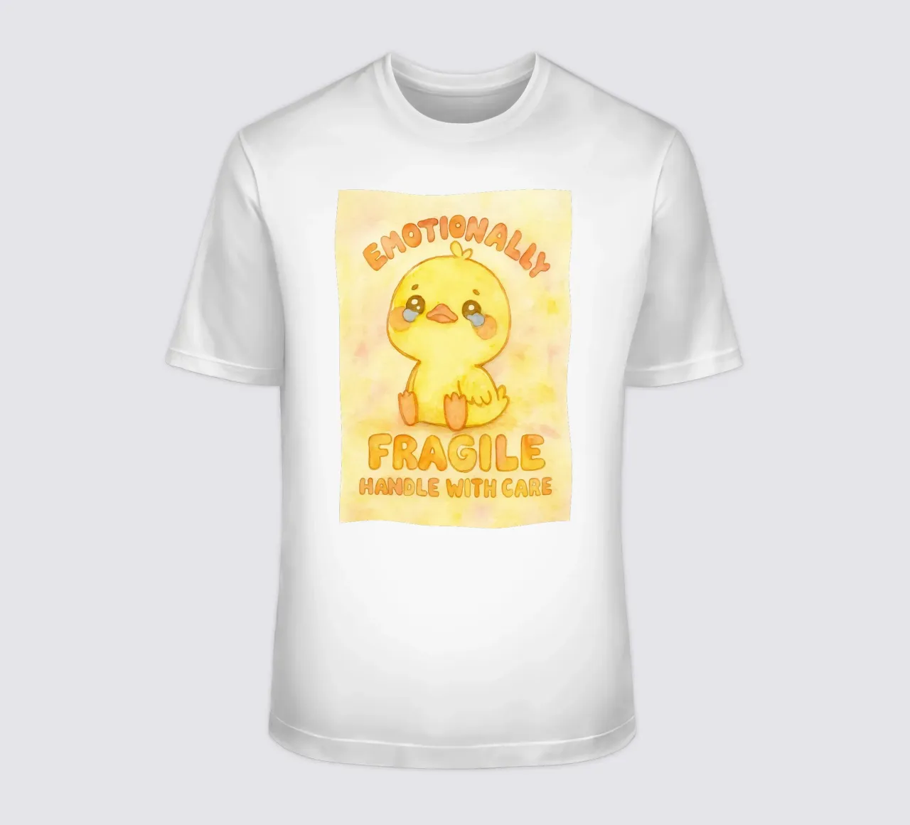 emotivamente fragile maneggiare con cura divertente anatra triste t-shirt da cepeducks