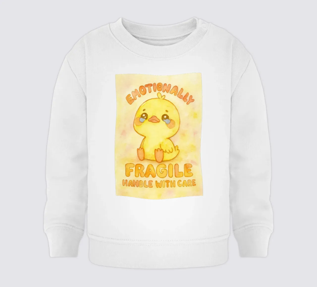 emotivamente fragile maneggiare con cura divertente anatra triste felpa neonato da cepeducks