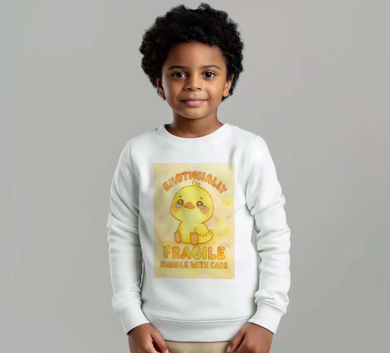 emotivamente fragile maneggiare con cura divertente anatra triste felpa bambino da cepeducks