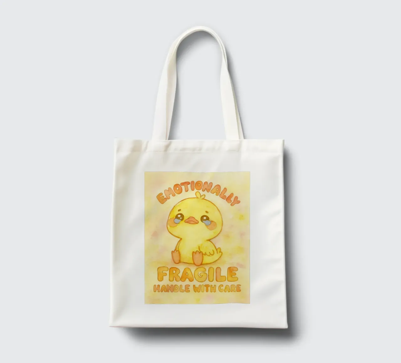 émotionnellement fragile à manipuler avec précaution drôle triste canard tote bag de cepeducks