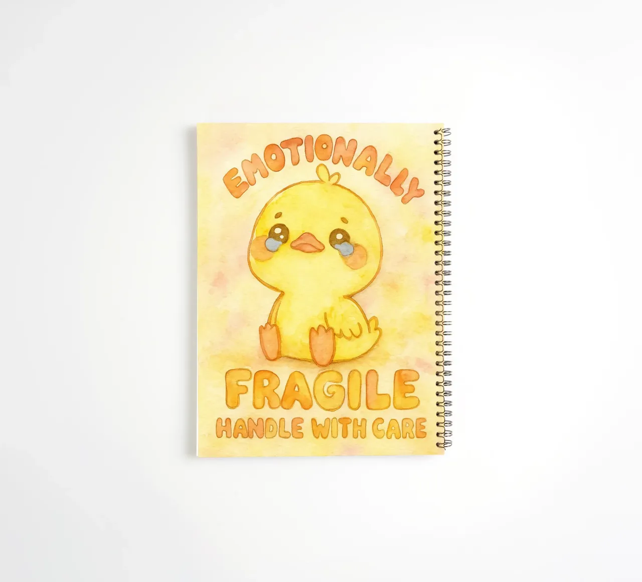 emotionally fragile handle with care funny sad duck spiral notebook by cepeducks