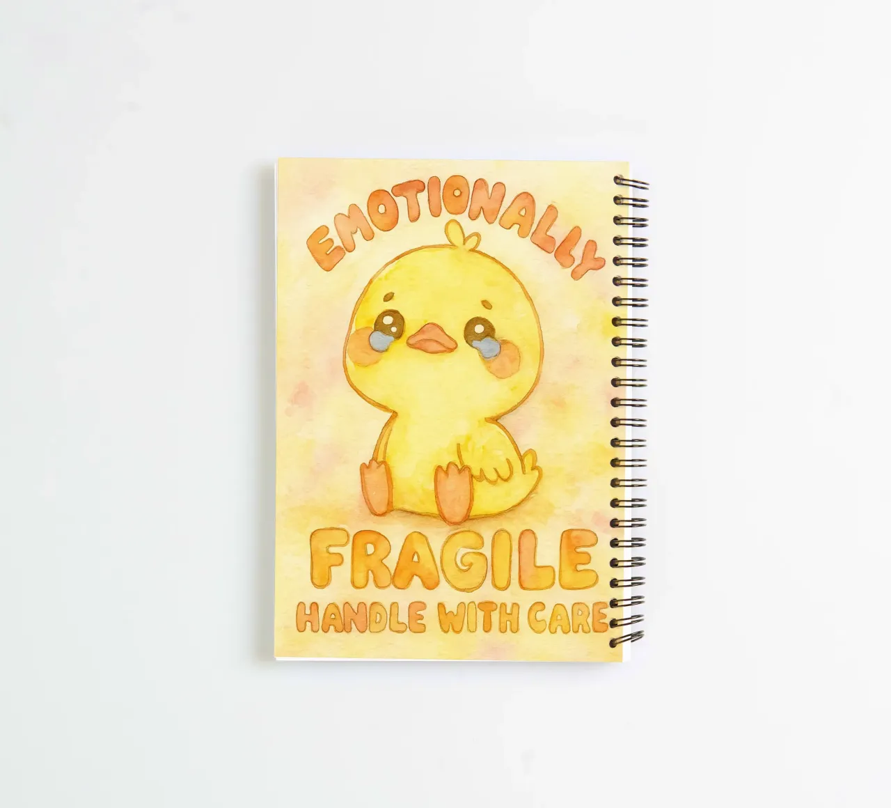emotionally fragile handle with care funny sad duck spiral notebook by cepeducks