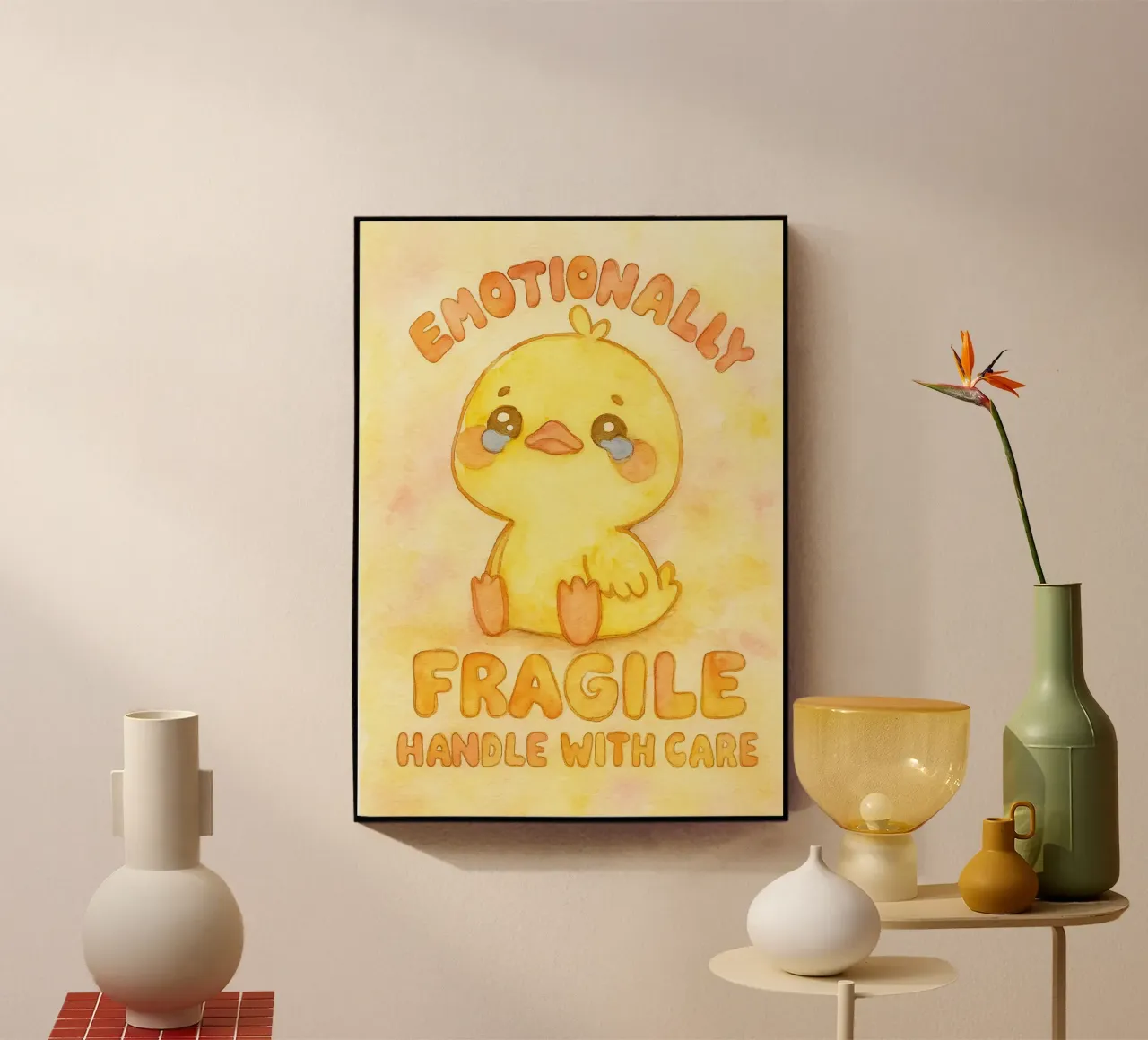 emotivamente fragile maneggiare con cura divertente anatra triste plexiglass da cepeducks