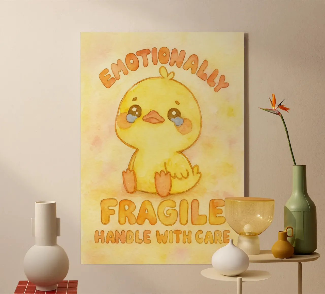 emotivamente fragile maneggiare con cura divertente anatra triste plexiglass da cepeducks