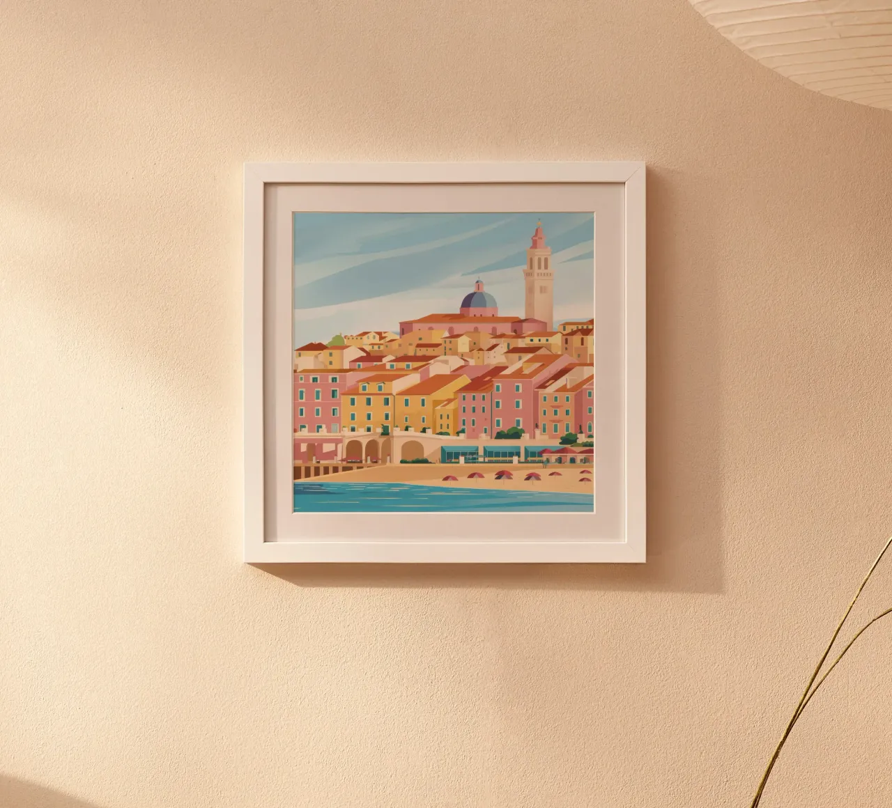 Città di mare baciata dal sole poster da Echo Saber