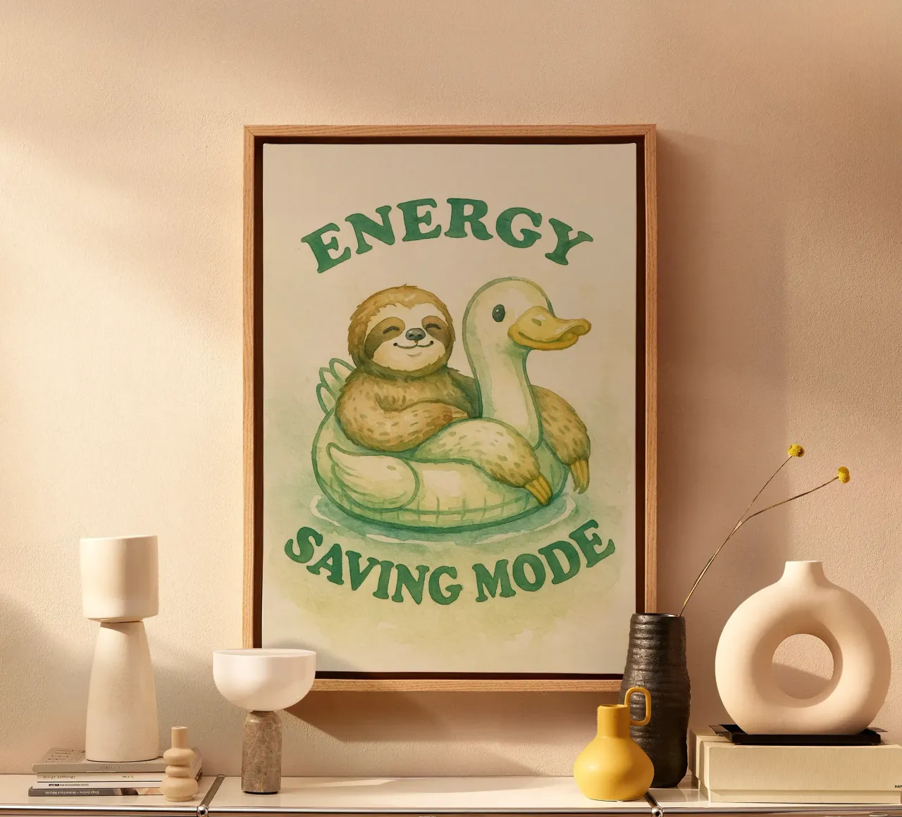 modalità di risparmio energetico divertente bradipo tela con Cornice a cassetta da cepeducks
