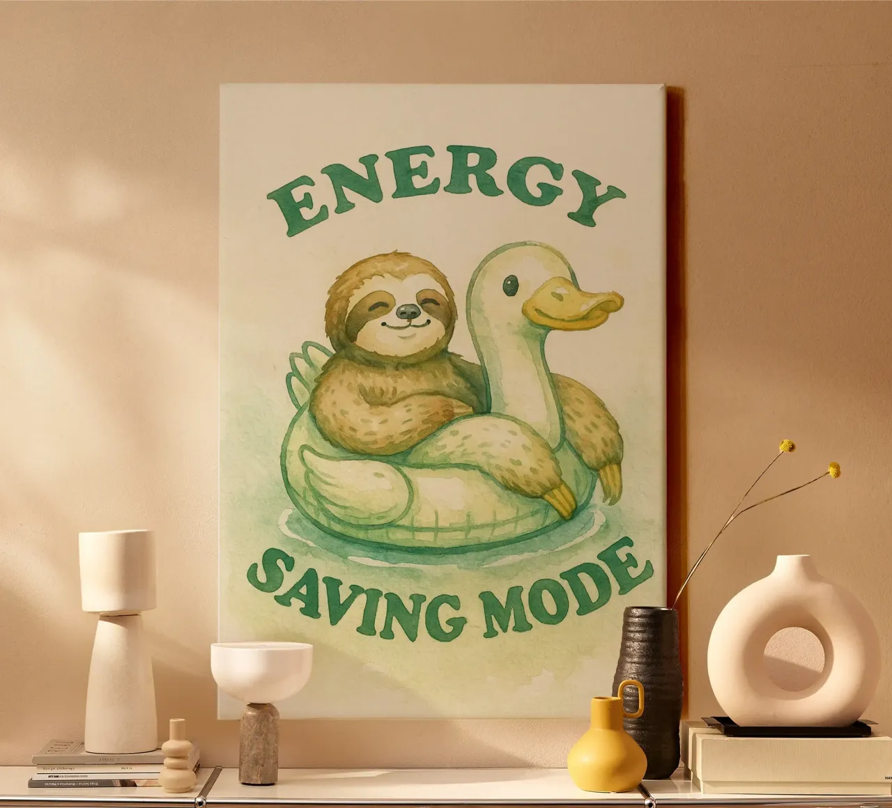 modalità di risparmio energetico divertente bradipo tela con Cornice a cassetta da cepeducks