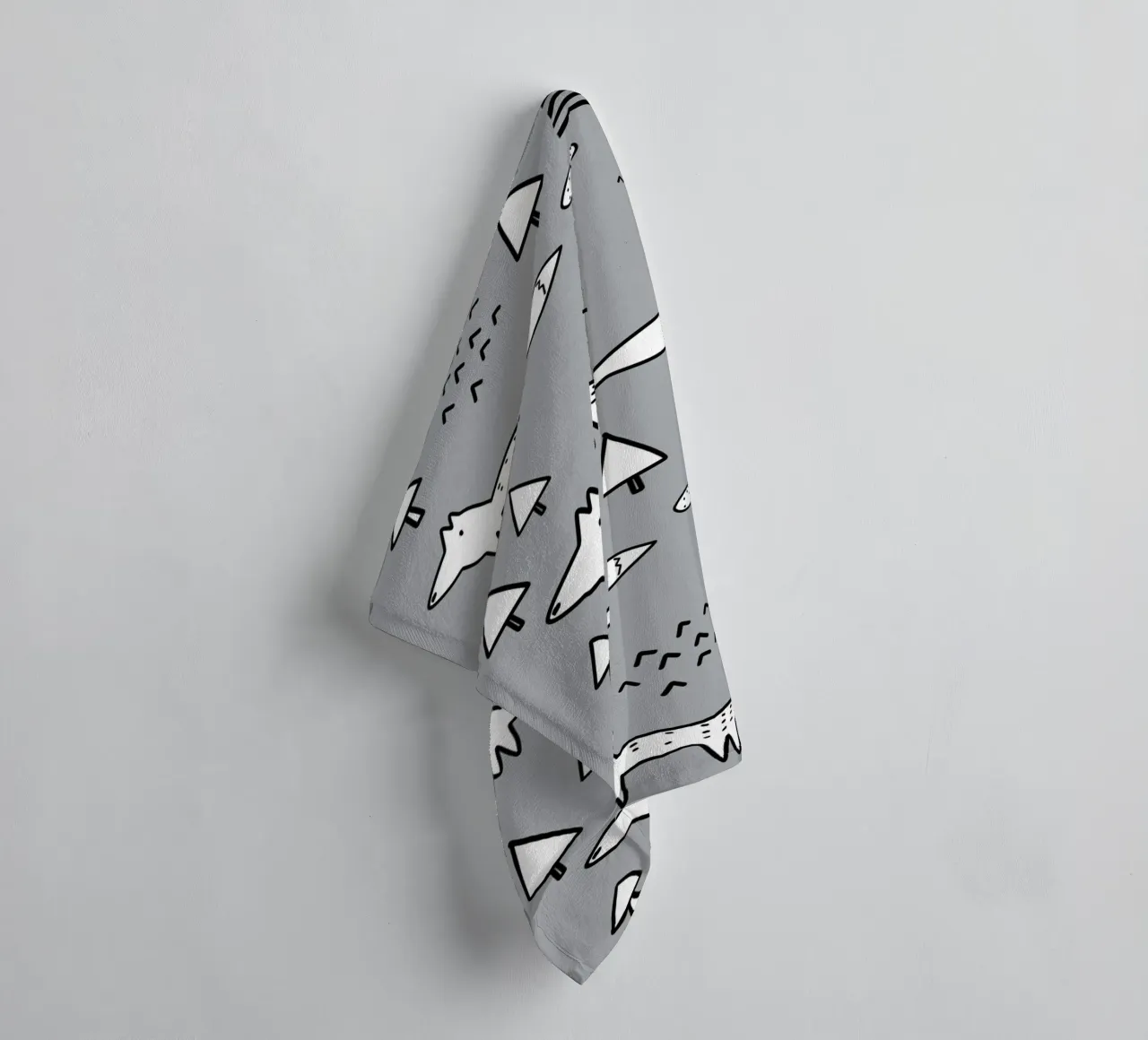 Doodle forest towel by BAINAI