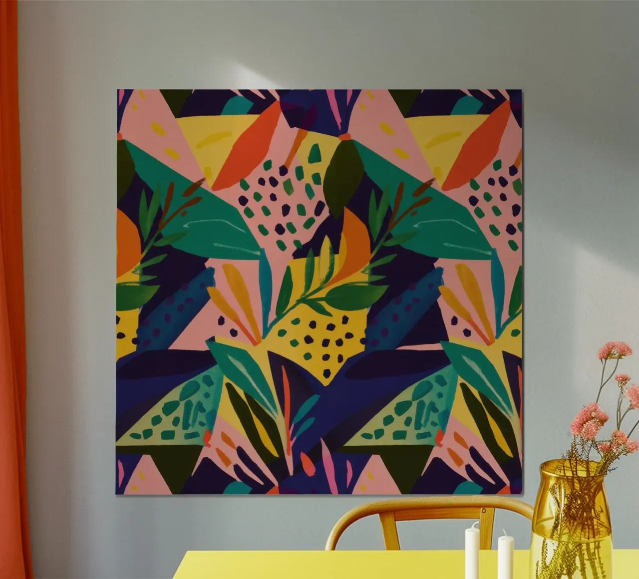 Trapunta Giungla Geometrica poster con telaio in plastica da Heaven Craft