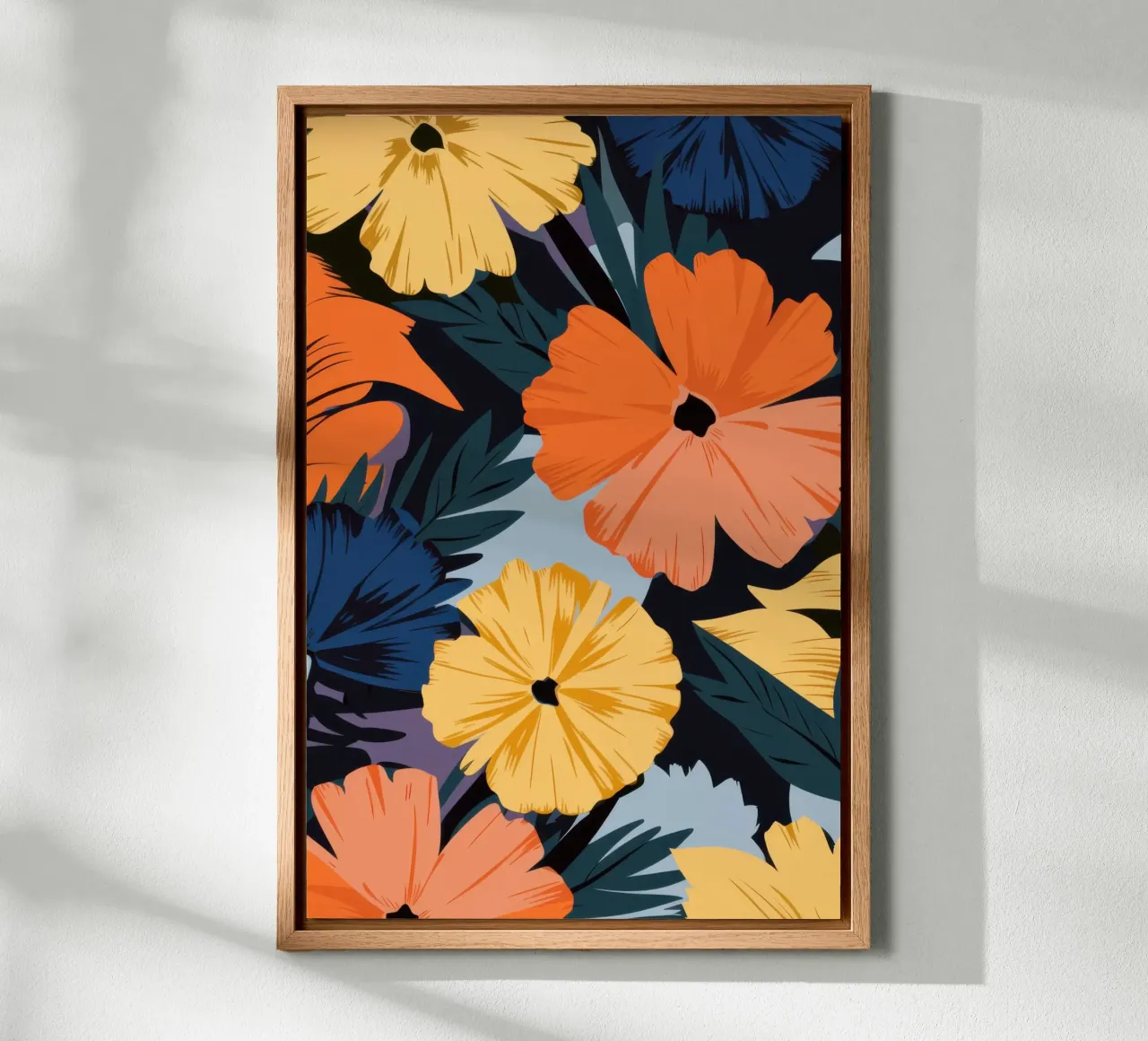 Gouds goudsbloem gaas canvas met Baklijst van Echo Saber