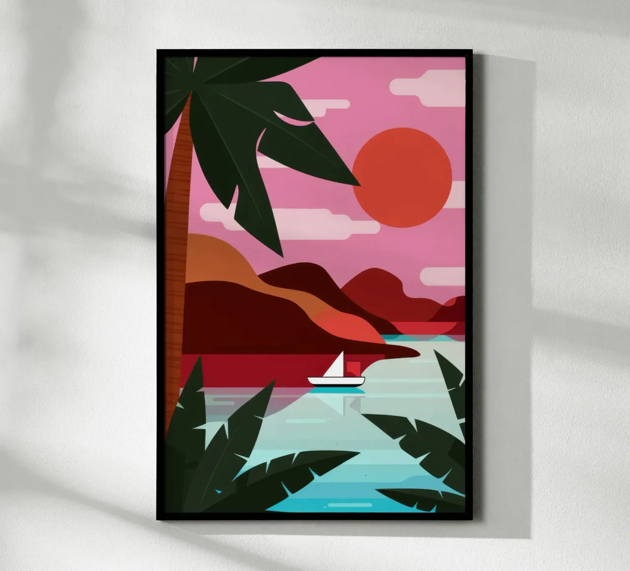 Palma del tramonto minimalista poster da Wish Studio