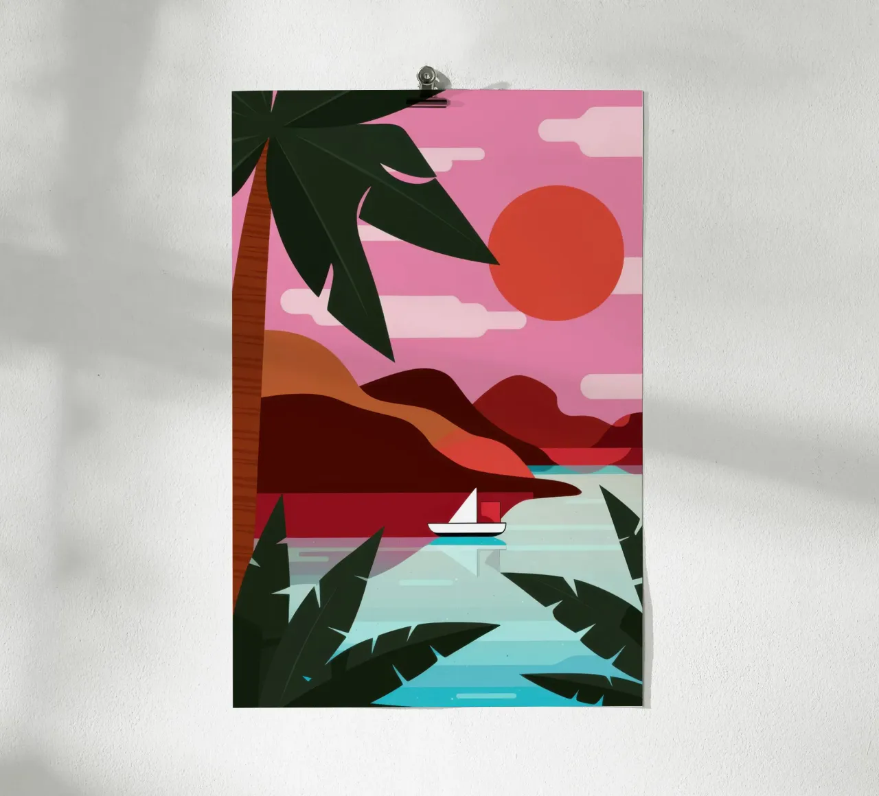 Palma del tramonto minimalista poster da Wish Studio