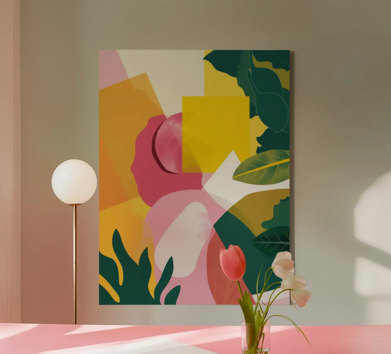 Abstract Shape Play canvas with Floater frame by Wish Studio