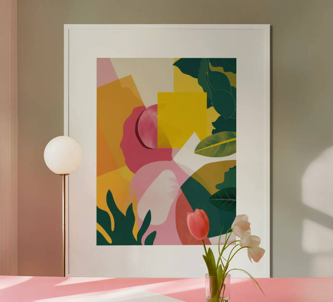 Gioco di forme astratte poster con telaio in legno da Wish Studio