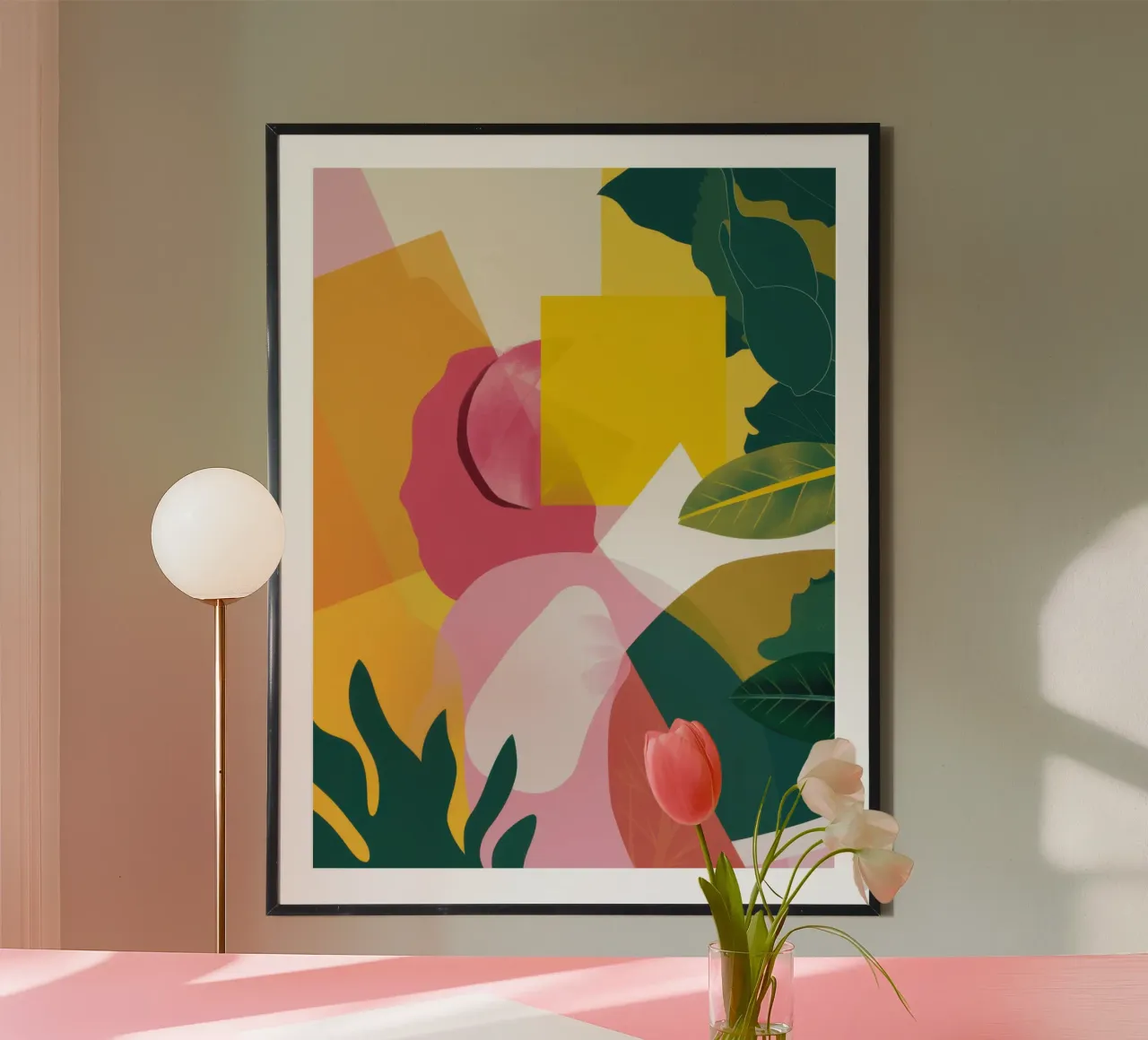 Gioco di forme astratte poster con telaio in legno da Wish Studio