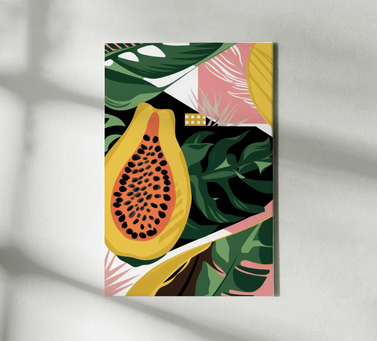 Rapsodia di papaya esotica tela con Cornice a cassetta da Wish Studio