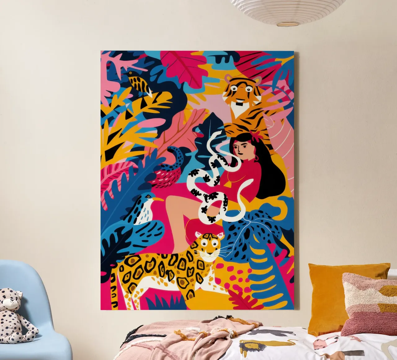 Tijger Jungle Koninkrijk canvas met Baklijst van Wish Studio