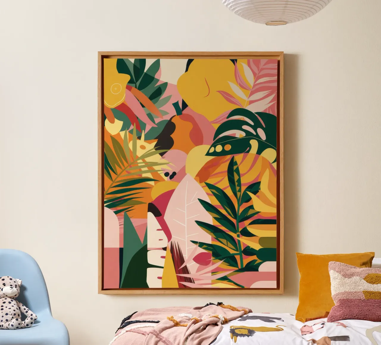 Tropische abstracte fusie canvas met Baklijst van Wish Studio