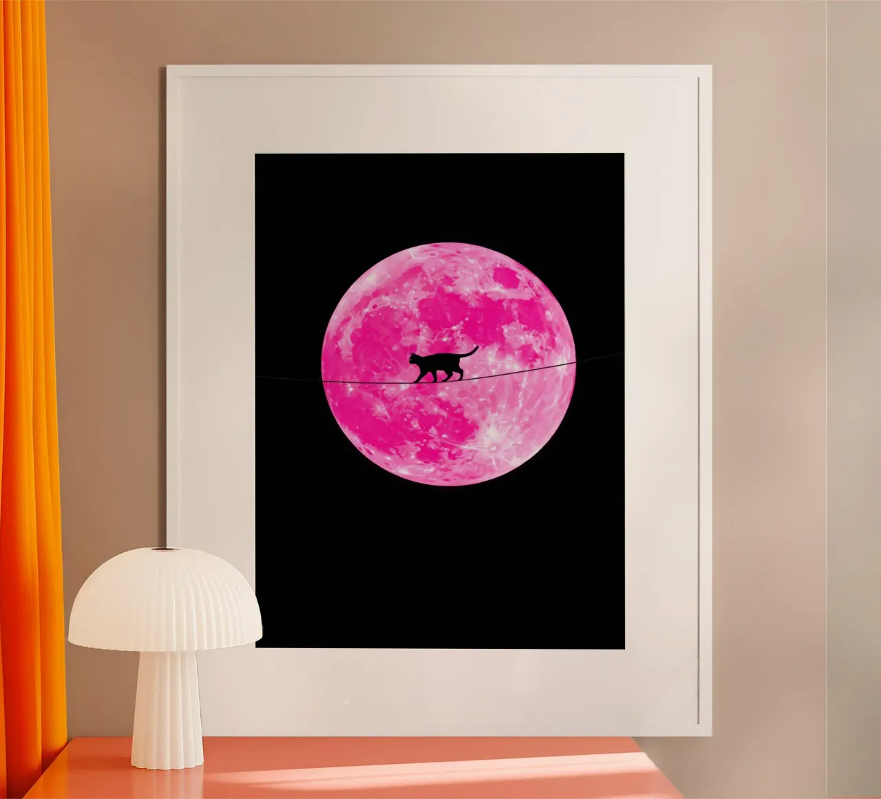 Gatto della Luna Rosa poster da Leon Franke