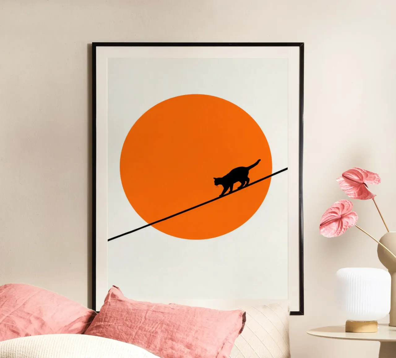 Gatto sul filo poster da Leon Franke