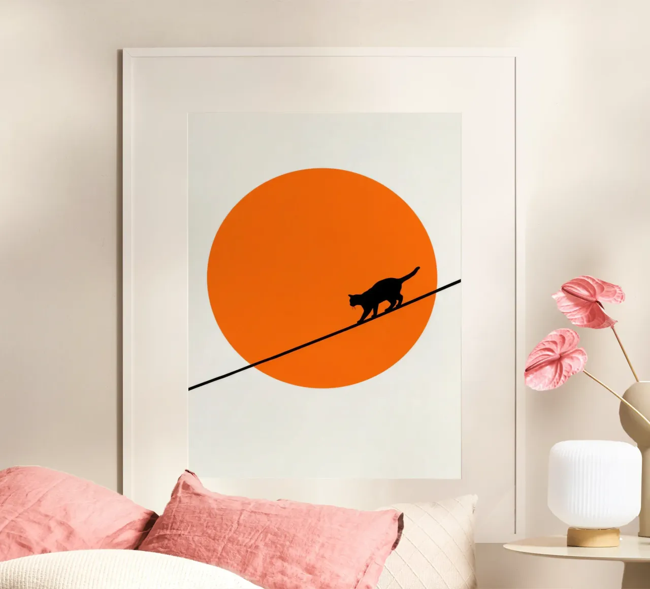 Gatto sul filo poster da Leon Franke