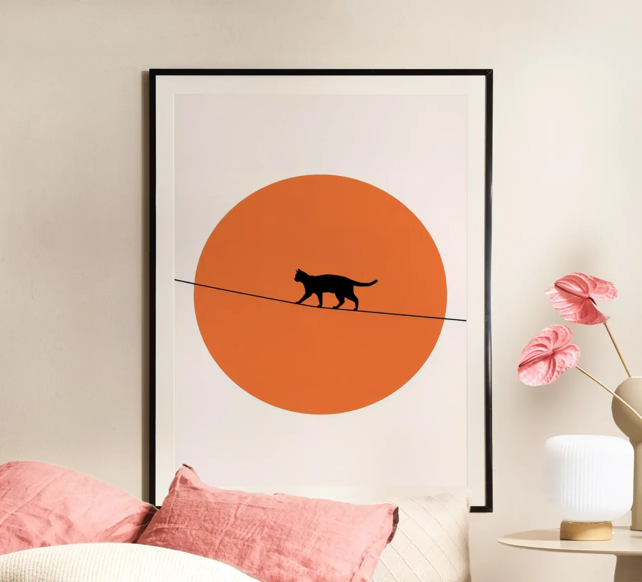 Sagoma di gatto su filo poster da Leon Franke