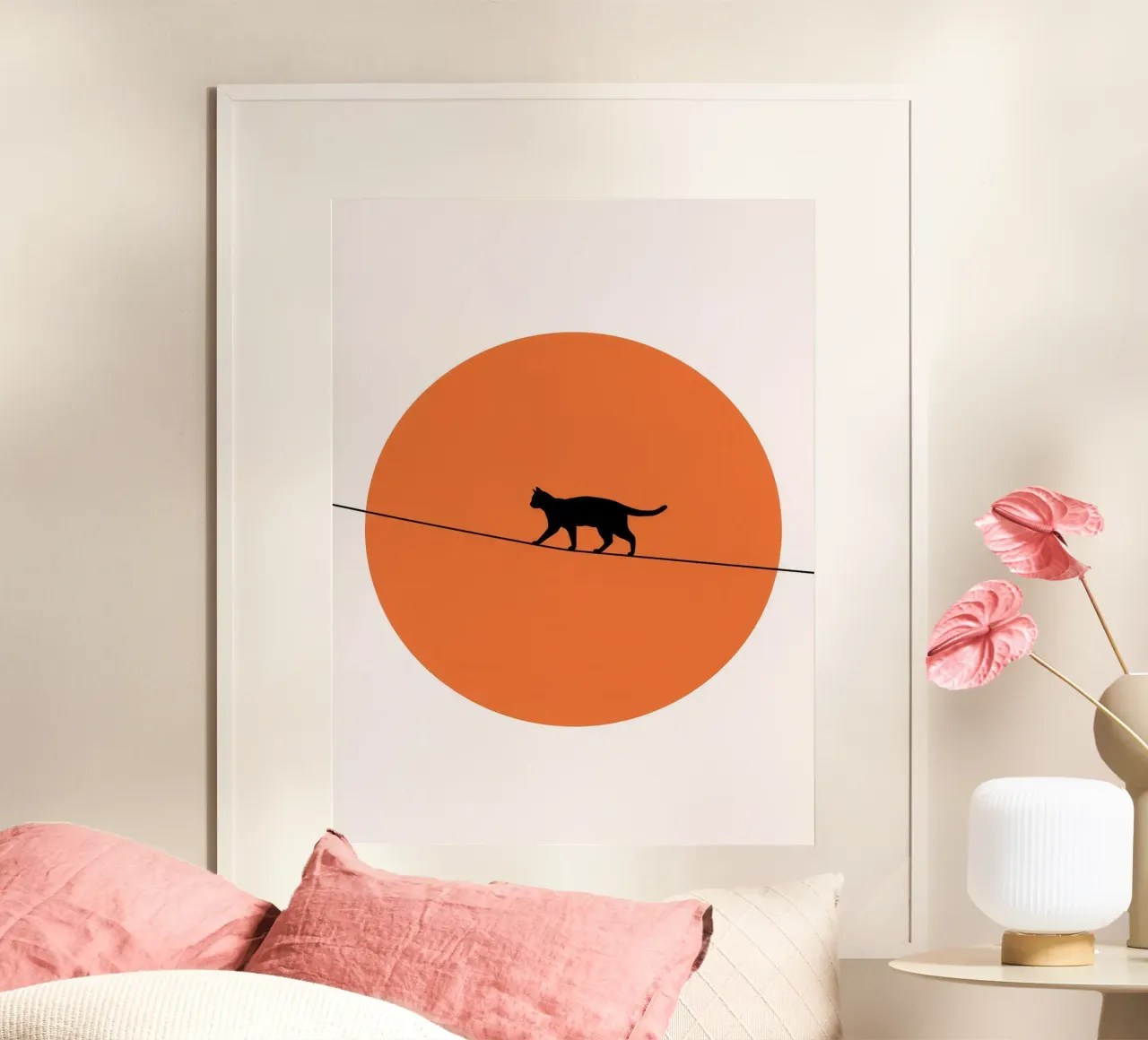 Sagoma di gatto su filo poster da Leon Franke
