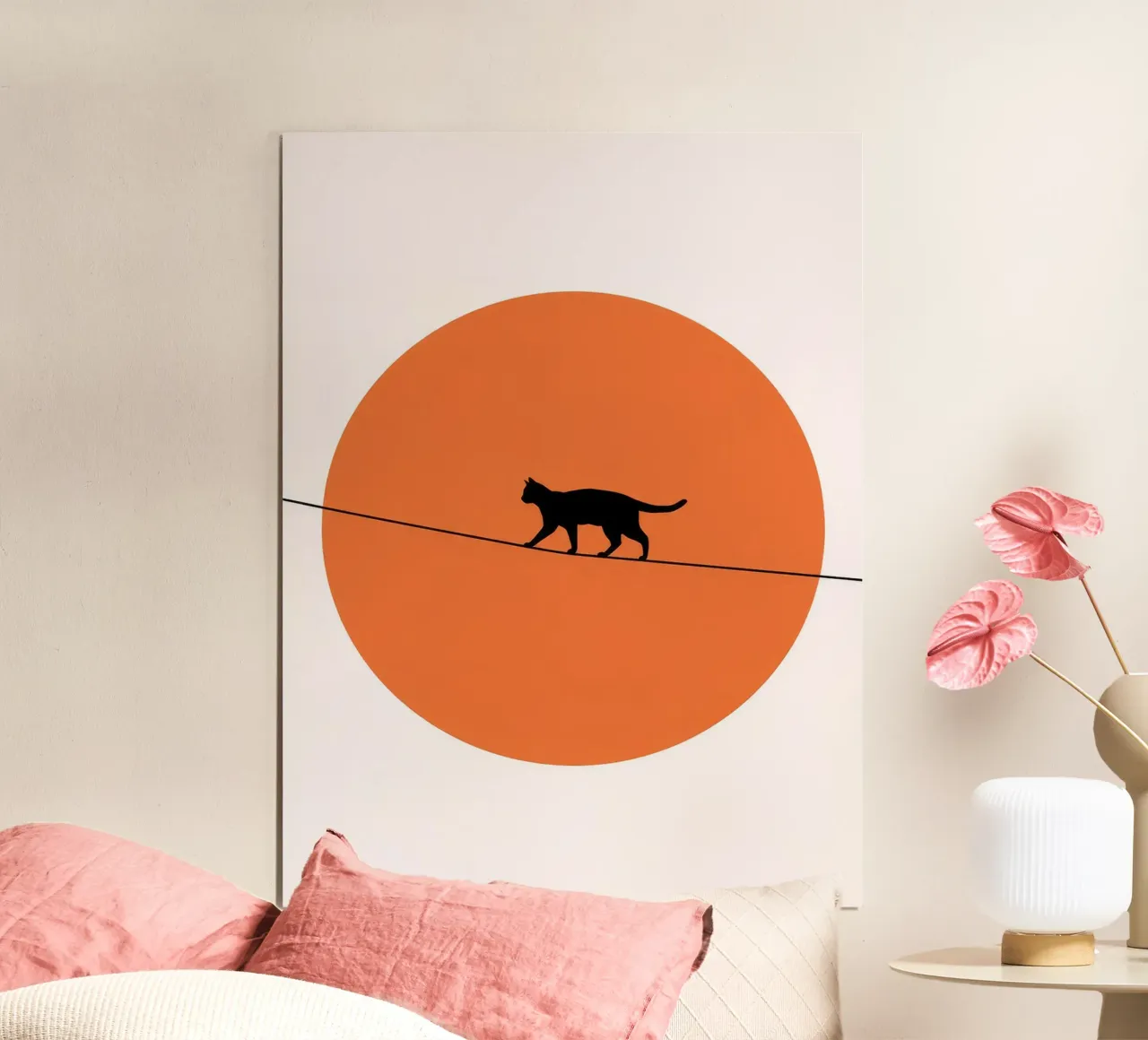 Sagoma di gatto su filo poster da Leon Franke
