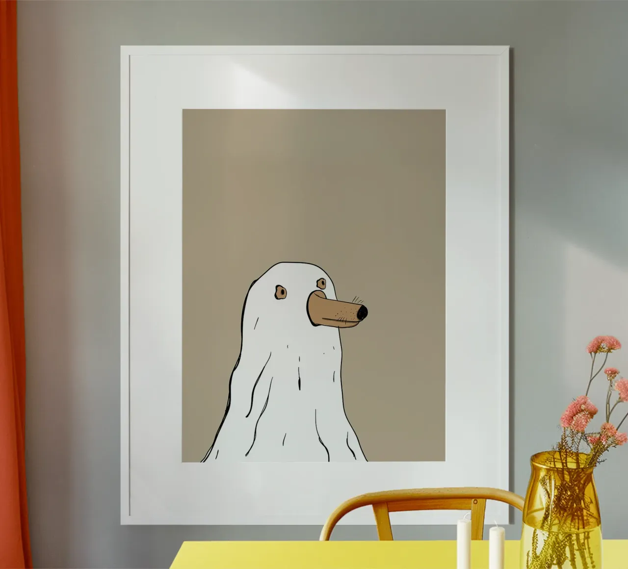 Illustrazione di un cane fantasma poster da Leon Franke
