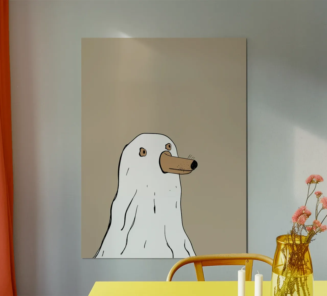 Illustrazione di un cane fantasma poster da Leon Franke