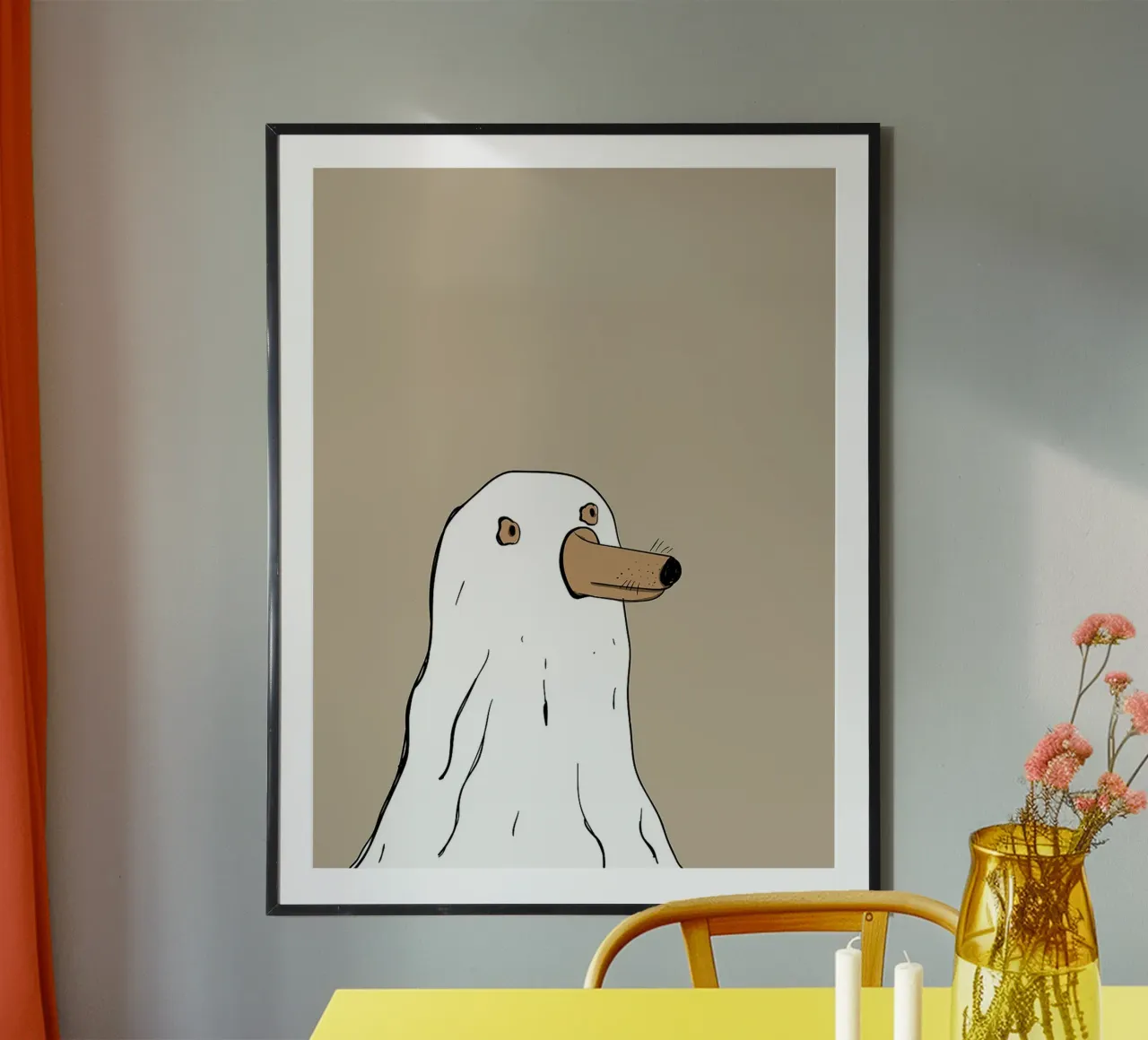 Illustrazione di un cane fantasma poster da Leon Franke