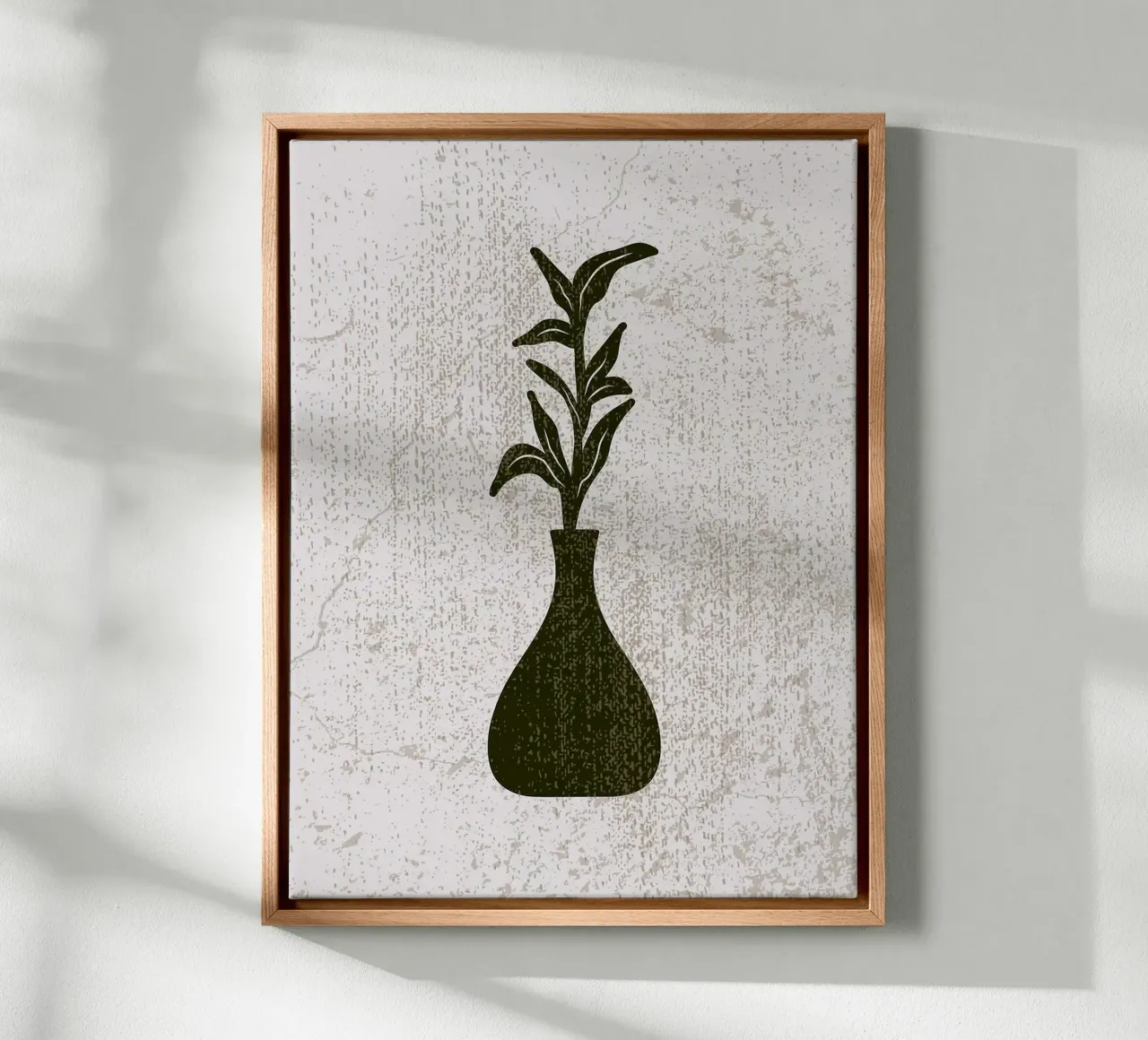 Plante Boho Vert Olive dans un vase toile avec Caisse américaine de Leon Franke