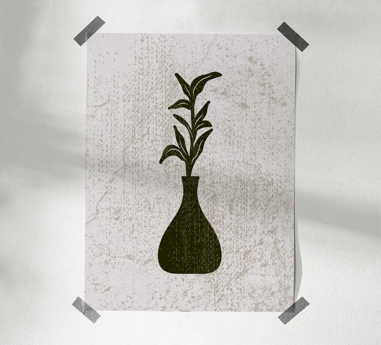 Pianta verde oliva Boho in vaso poster con telaio in plastica da Leon Franke