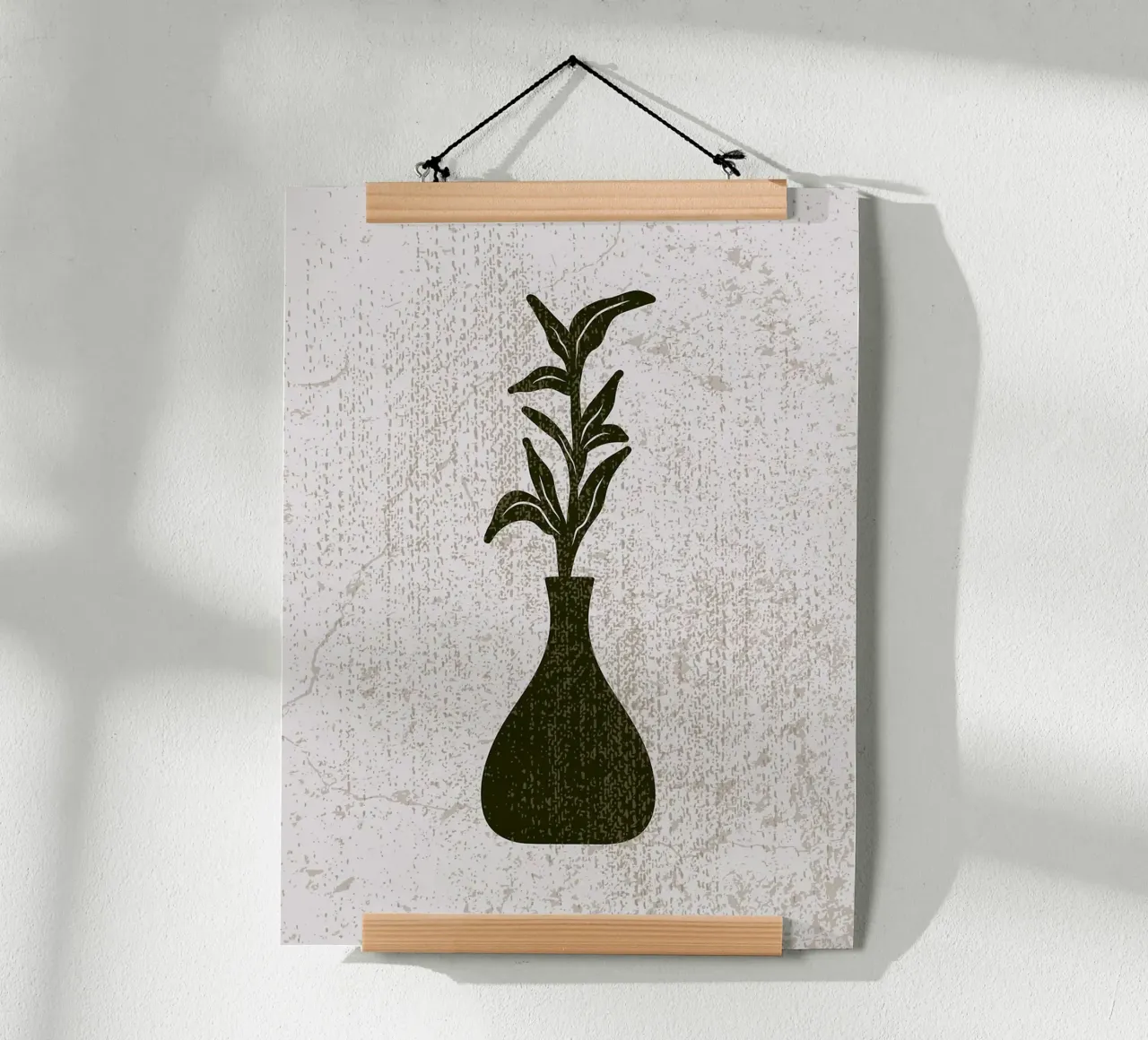 Pianta verde oliva Boho in vaso poster con telaio in plastica da Leon Franke