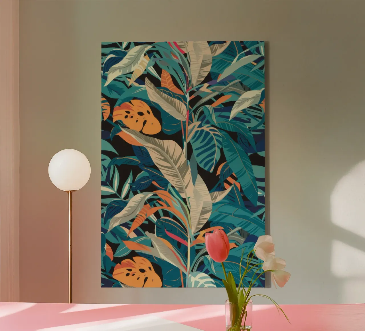 Elegant wintergroen canvas met Baklijst van Wish Studio