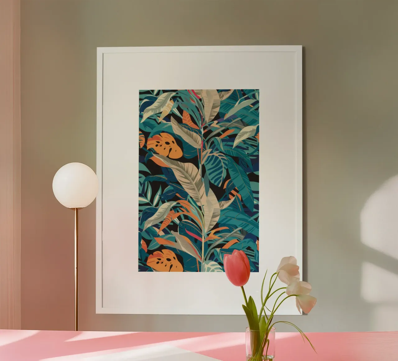Elegante fogliame verde acqua poster da Wish Studio