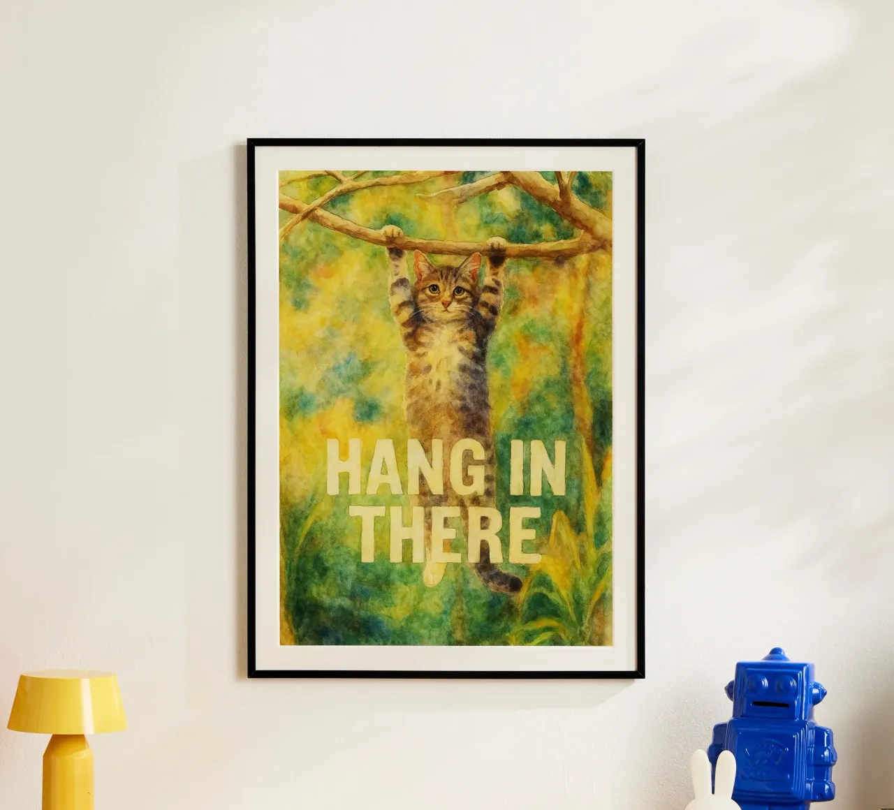Tieni duro, buffo gatto poster da cepeducks