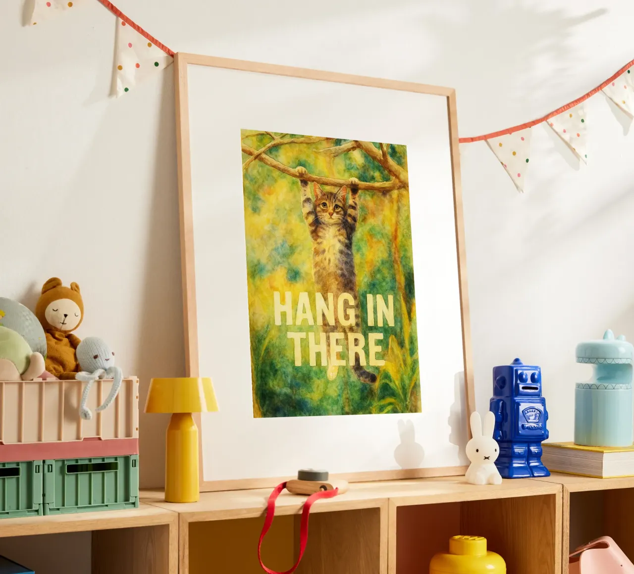 Tieni duro, buffo gatto poster da cepeducks