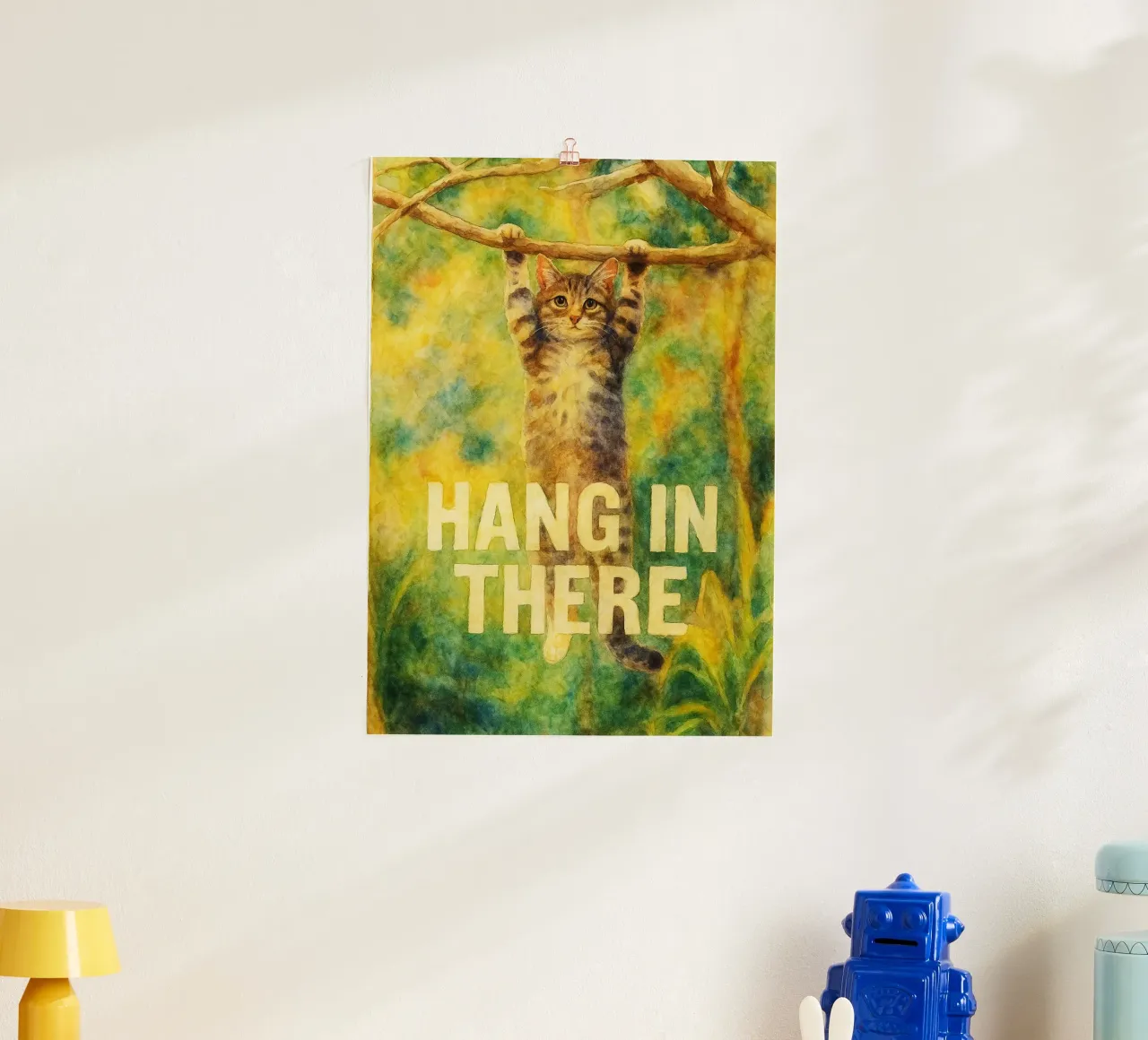 Tieni duro, buffo gatto poster da cepeducks
