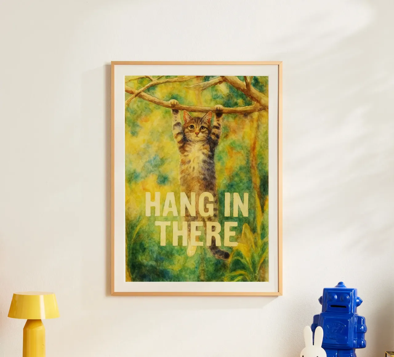 Tieni duro, buffo gatto poster da cepeducks