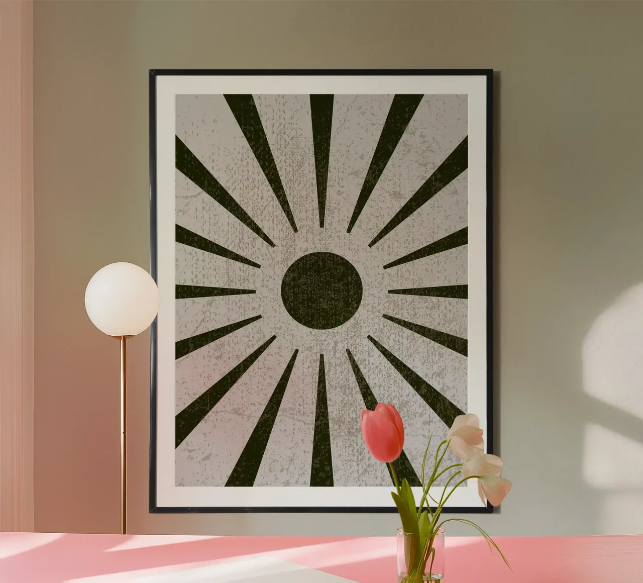 Minimalista Boho verde oliva a raggiera poster da Lisa Becker