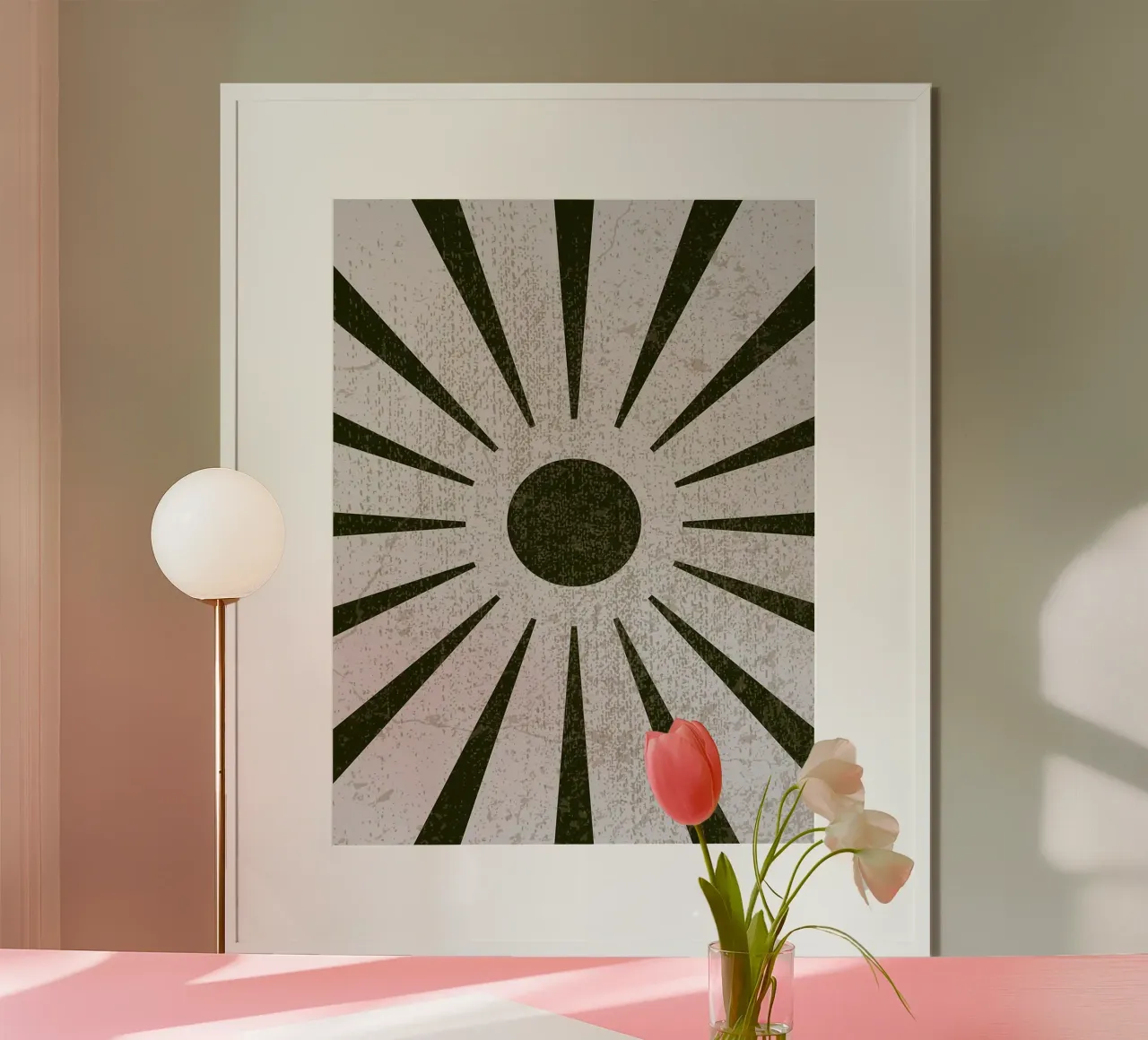 Minimalista Boho verde oliva a raggiera poster da Lisa Becker